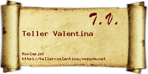 Teller Valentina névjegykártya